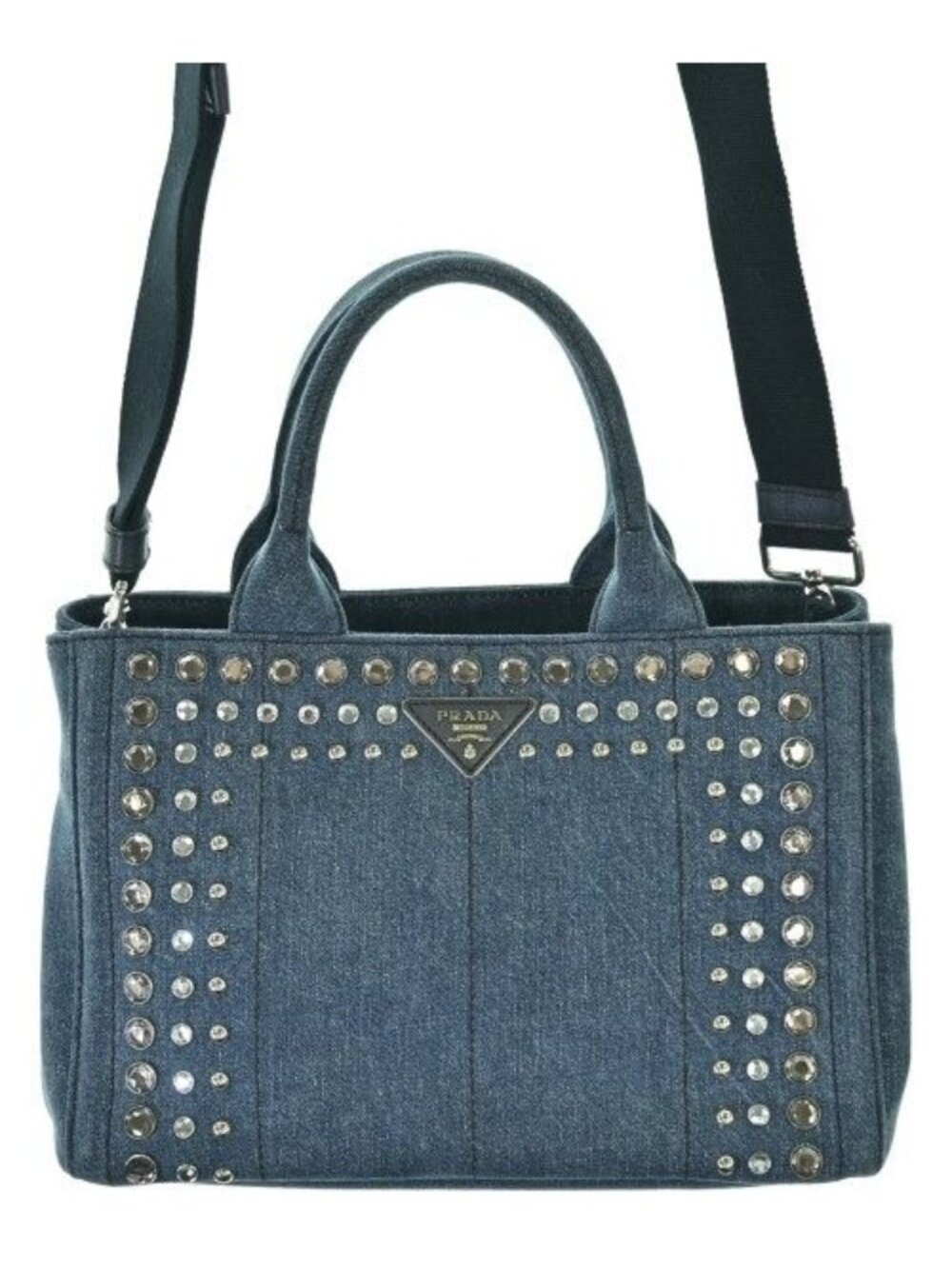 Prada Denim 2-Way Canapa Tote Bag